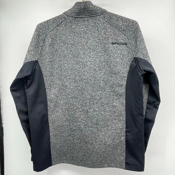 Spyder Fleece lined Pullover, Sweater, 1/2 Zip, Warm, Charcoal, Black Men's XXL - Picture 8 of 8